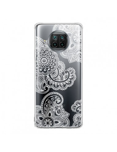 Coque Xiaomi Mi 10T Lite Lacey Paisley Mandala Blanc Fleur Transparente - Sylvia Cook