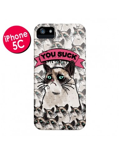 Coque Chat Grumpy Cat - You Suck pour iPhone 5C - Sara Eshak