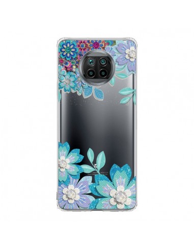 Coque Xiaomi Mi 10T Lite Winter Flower Bleu, Fleurs d'Hiver Transparente - Sylvia Cook