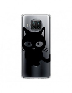 Coque Xiaomi Mi 10T Lite Chat Noir Cat Transparente -...