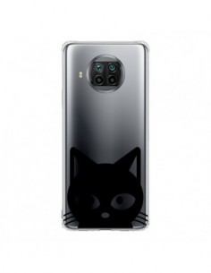 Coque Xiaomi Mi 10T Lite Tête Chat Noir Cat Transparente...