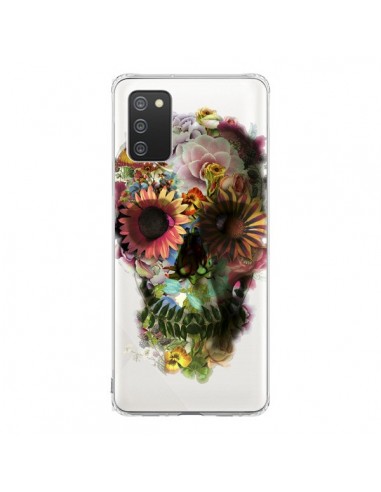 Coque Samsung A02S Skull Flower Tête de Mort Transparente - Ali Gulec