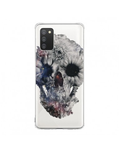 Coque Samsung A02S Floral Skull Tête de Mort Transparente - Ali Gulec