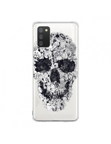 Coque Samsung A02S Doodle Skull Dessin Tête de Mort Transparente - Ali Gulec