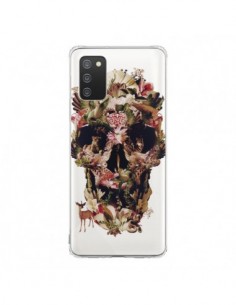 Coque Samsung A02S Jungle Skull Tête de Mort Transparente...