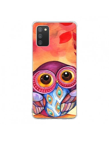 Coque Samsung A02S Chouette Feuilles Automne - Annya Kai