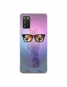Coque Samsung A02S Girafe Geek à Lunettes - Aurelie Scour