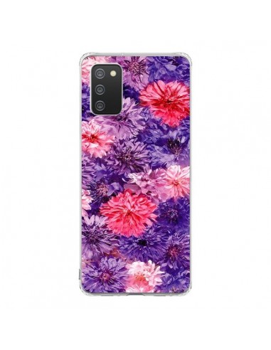 Coque Samsung A02S Fleurs Violettes Flower Storm - Asano Yamazaki