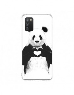 Coque Samsung A02S Panda Amour All you need is love -...
