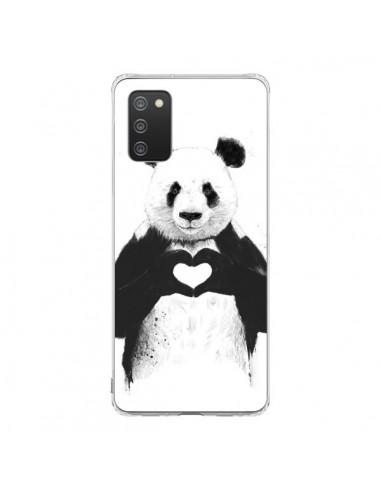 Coque Samsung A02S Panda Amour All you need is love - Balazs Solti