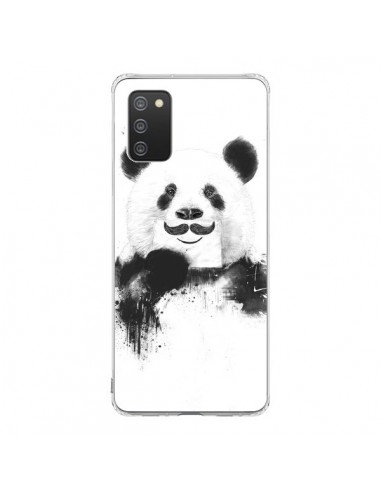 Coque Samsung A02S Funny Panda Moustache Movember - Balazs Solti