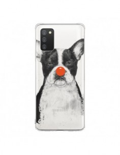 Coque Samsung A02S Clown Bulldog Dog Chien Transparente -...
