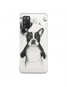 Coque Samsung A02S Love Bulldog Dog Chien Transparente -...