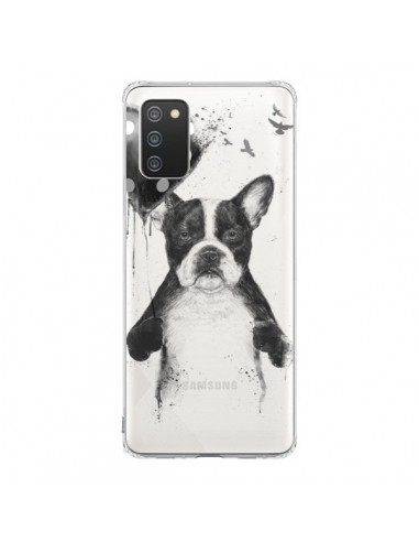 Coque Samsung A02S Love Bulldog Dog Chien Transparente - Balazs Solti