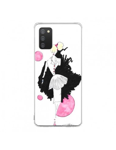 Coque Samsung A02S Demoiselle Femme Fashion Mode Rose - Cécile