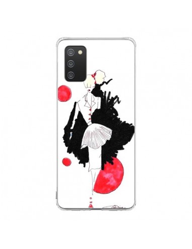 Coque Samsung A02S Demoiselle Femme Fashion Mode Rouge - Cécile