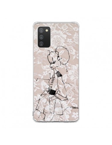 Coque Samsung A02S Croquis Dentelle Femme Fashion Mode - Cécile