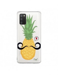 Coque Samsung A02S Ananas Moustache Transparente - Chapo