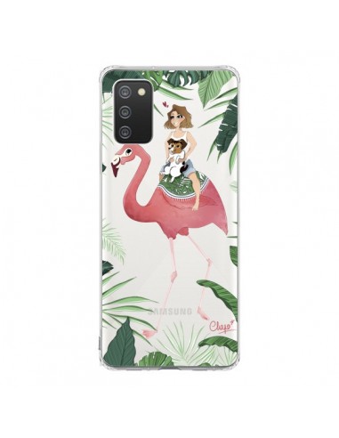 Coque Samsung A02S Lolo Love Flamant Rose Chien Transparente - Chapo