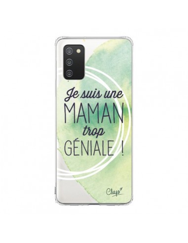 Coque Samsung A02S Je suis une Maman trop Géniale Vert Transparente - Chapo