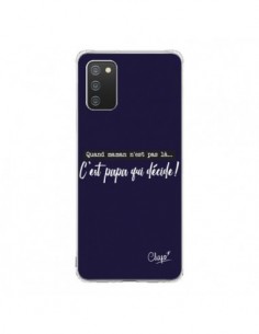 Coque Samsung A02S C'est Papa qui Décide Bleu Marine - Chapo