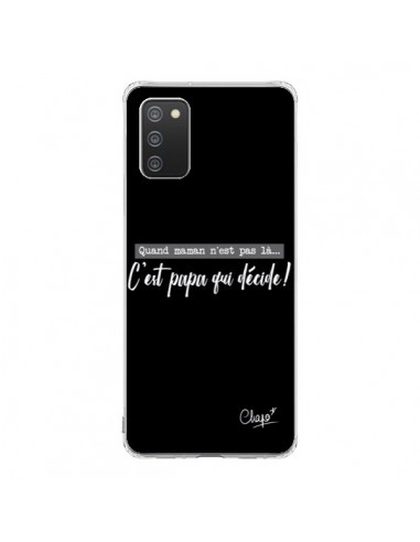 Coque Samsung A02S C'est Papa qui Décide Noir - Chapo