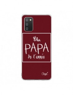 Coque Samsung A02S Elu Papa de l'Année Rouge Bordeaux -...