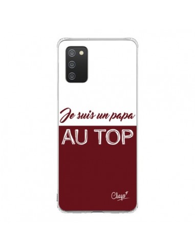 Coque Samsung A02S Je suis un Papa au Top Rouge Bordeaux - Chapo
