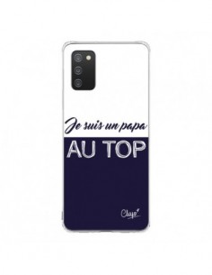 Coque Samsung A02S Je suis un Papa au Top Bleu Marine -...