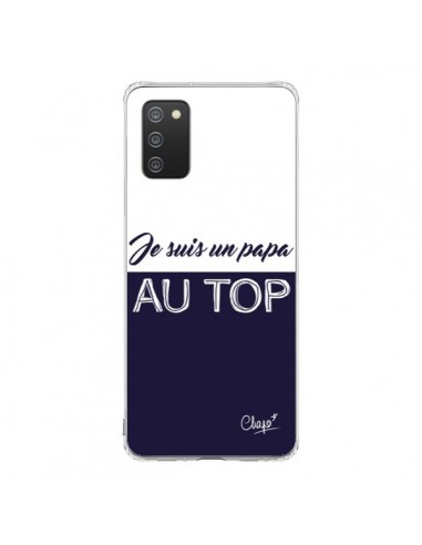 Coque Samsung A02S Je suis un Papa au Top Bleu Marine - Chapo