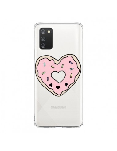 Coque Samsung A02S Donuts Heart Coeur Rose Transparente - Claudia Ramos