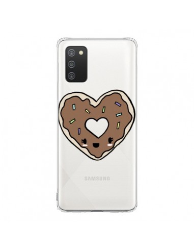 Coque Samsung A02S Donuts Heart Coeur Chocolat Transparente - Claudia Ramos