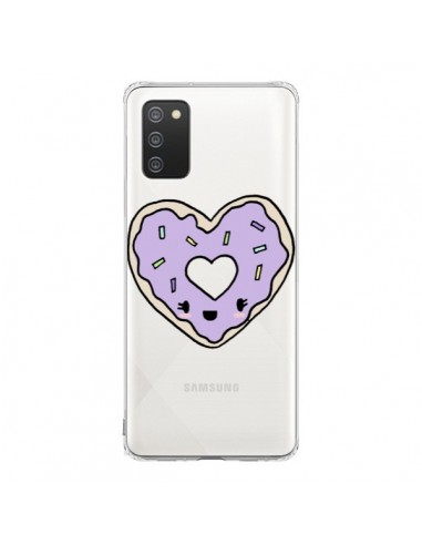 Coque Samsung A02S Donuts Heart Coeur Violet Transparente - Claudia Ramos