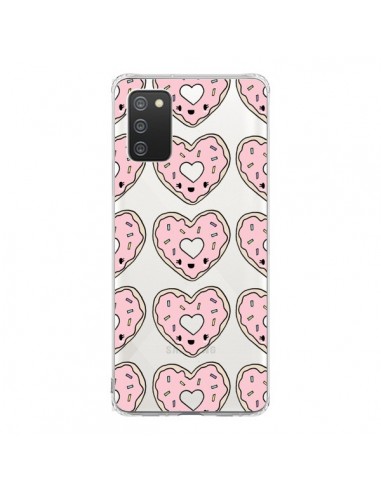 Coque Samsung A02S Donuts Heart Coeur Rose Pink Transparente - Claudia Ramos