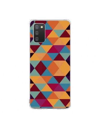 Coque Samsung A02S Azteque Triangle Orange - Eleaxart