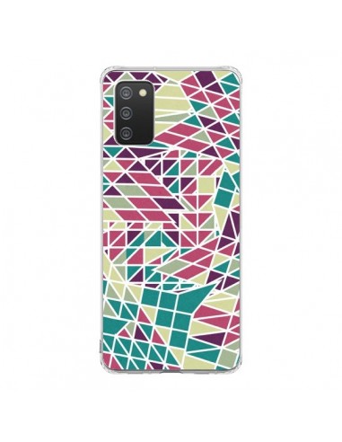 Coque Samsung A02S Azteque Triangles Vert Violet - Eleaxart