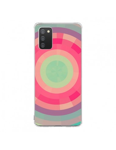 Coque Samsung A02S Spirale de Couleurs Rose Vert - Eleaxart