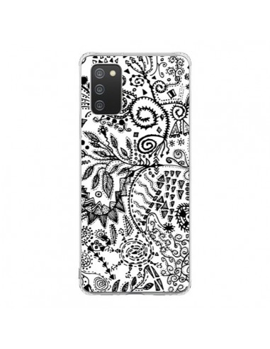 Coque Samsung A02S Azteque Blanc et Noir - Eleaxart