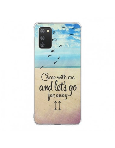 Coque Samsung A02S Let's Go Far Away Beach Plage - Eleaxart