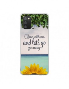 Coque Samsung A02S Let's Go Far Away Flower Fleur...
