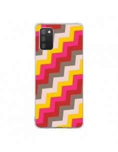 Coque Samsung A02S Lignes Triangle Azteque Rose Rouge -...