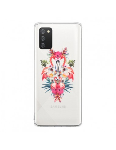 Coque Samsung A02S Tropicales Flamingos Tropical Flamant Rose Summer Ete - Eleaxart