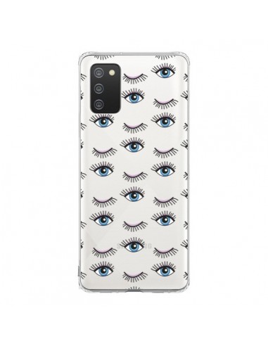 Coque Samsung A02S Eyes Oeil Yeux Bleus Mosaïque Transparente -  Léa Clément