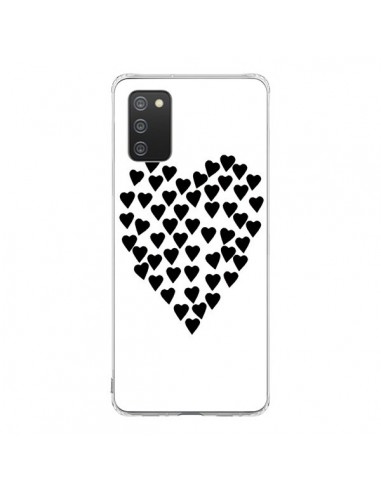 Coque Samsung A02S Coeur en coeurs noirs - Project M
