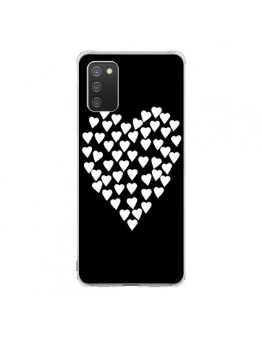 Coque Samsung A02S Coeur en coeurs blancs - Project M