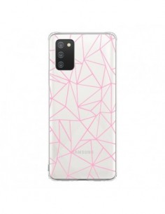 Coque Samsung A02S Lignes Triangle Rose Transparente -...
