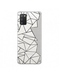 Coque Samsung A02S Lignes Grilles Side Grid Abstract Noir...