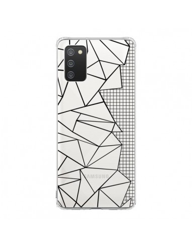 Coque Samsung A02S Lignes Grilles Side Grid Abstract Noir Transparente - Project M