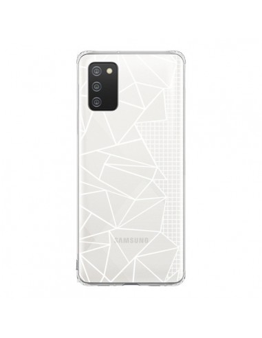 Coque Samsung A02S Lignes Grilles Side Grid Abstract Blanc Transparente - Project M