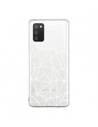 Coque Samsung A02S Lignes Grilles Grid Abstract Blanc Transparente - Project M